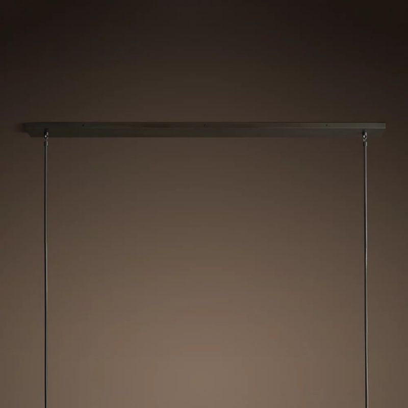 Lineaire Kroonluchter met Kristallen Bollen 152cm Messing Zwart Nikkel voor Eetkamer Woonkamer 6 Lichtpunten | Sansoti