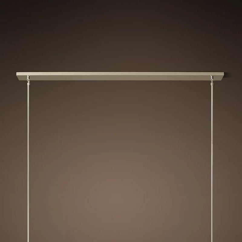 Lineaire Kroonluchter met Kristallen Bollen 152cm Messing Zwart Nikkel voor Eetkamer Woonkamer 6 Lichtpunten | Sansoti