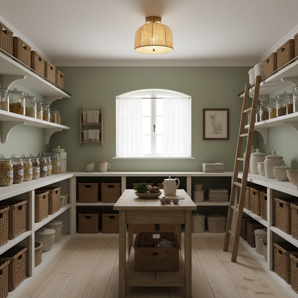 Linnen plafondlamp met gouden ijzeren frame rustiek design warm sfeerlicht voor slaapkamer woonkamer hal entree landelijk | Sansoti