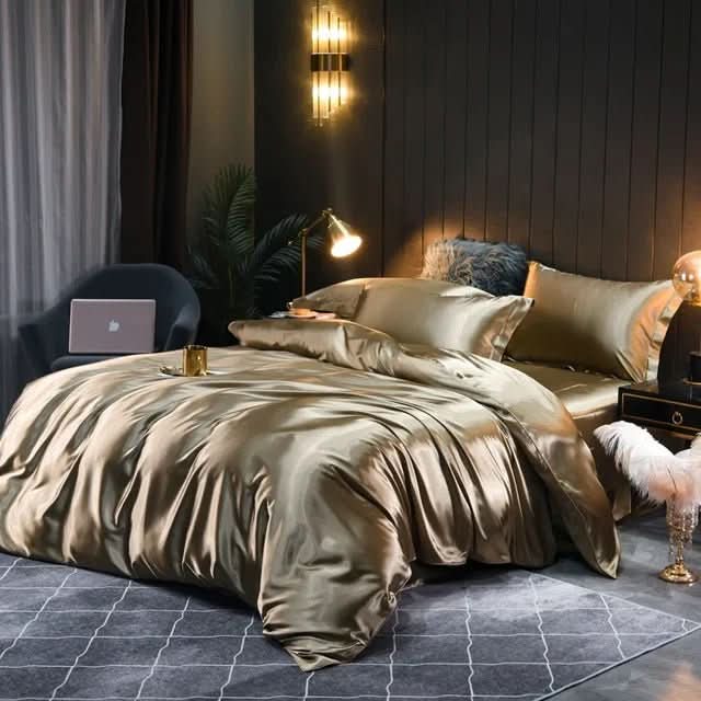 Zijden Dekbedovertrek Natuurlijke Moerbeizijde 100% Premium Satijn Ademend Temperatuurregelerend Hypoallergeen Luxe Beddengoed Slaapreductie Huidvriendelijk | Sansoti