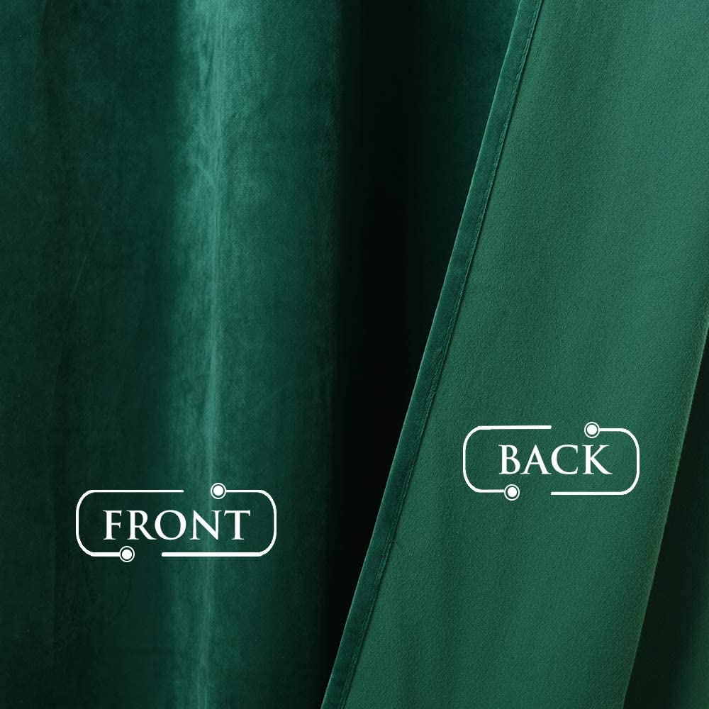 Velvet Blackout Curtains with Silver Rings 2 Panels | Sansoti