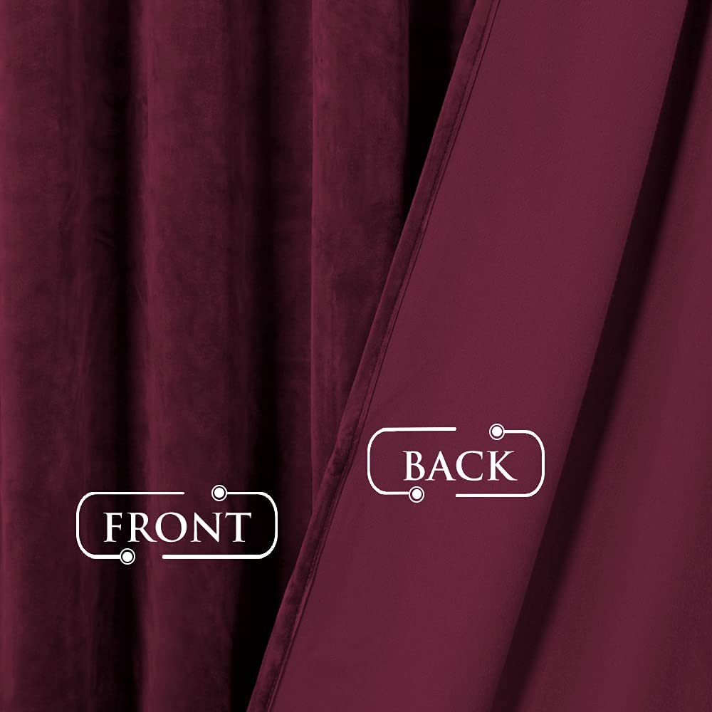 Velvet Blackout Curtains with Silver Rings 2 Panels | Sansoti