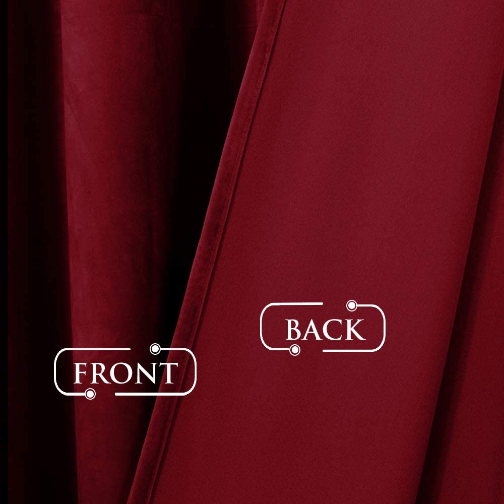 Velvet Blackout Curtains with Silver Rings 2 Panels | Sansoti