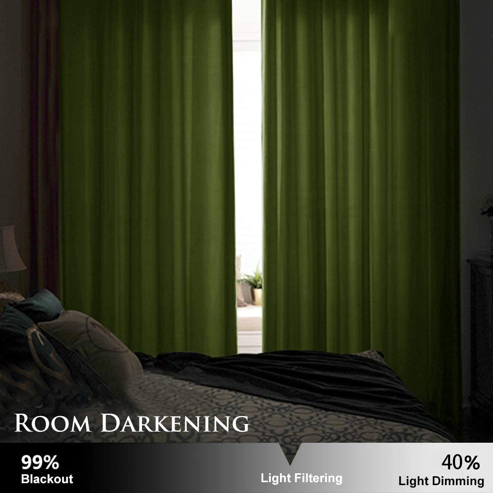 Velvet Blackout Curtains with Silver Rings 2 Panels | Sansoti