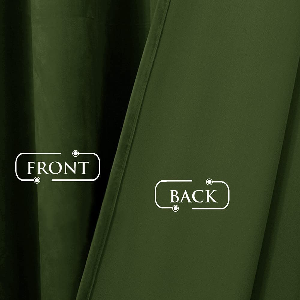 Velvet Blackout Curtains with Silver Rings 2 Panels | Sansoti