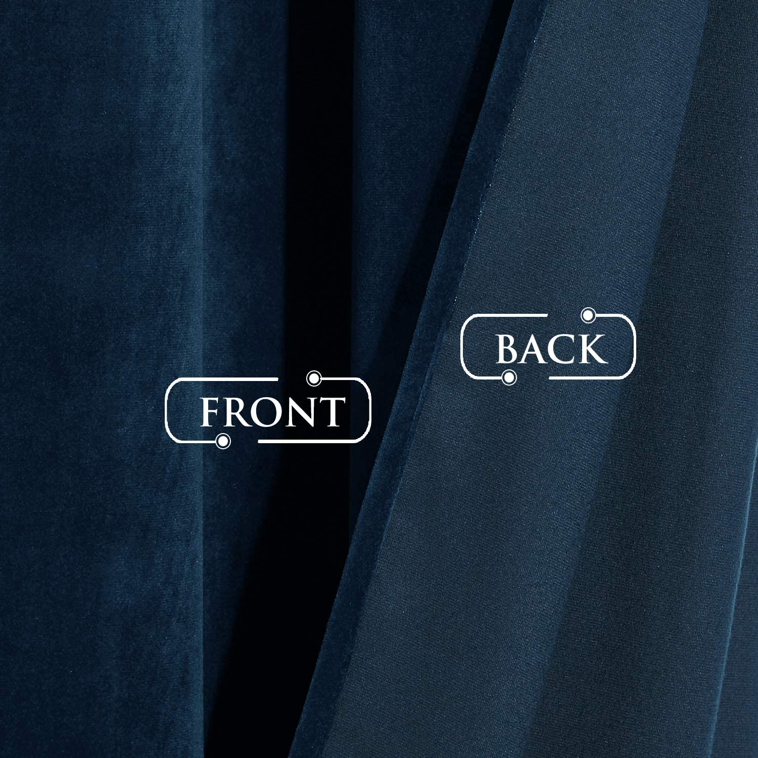 Velvet Blackout Curtains with Silver Rings 2 Panels | Sansoti