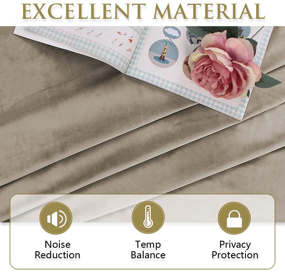 Velvet Blackout Curtains with Silver Rings 2 Panels | Sansoti