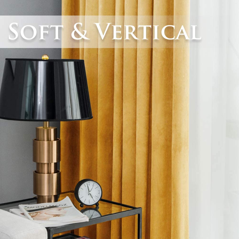 Velvet Blackout Curtains with Silver Rings 2 Panels | Sansoti