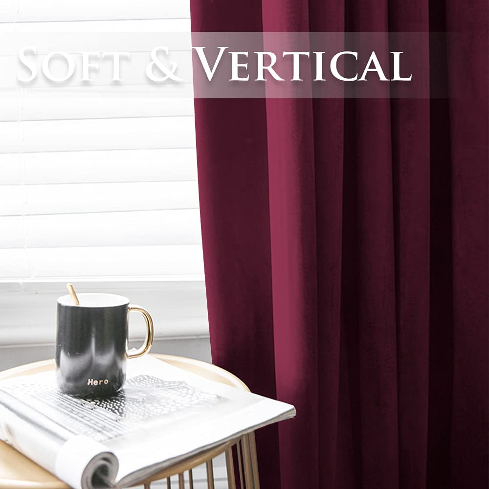 Velvet Blackout Curtains with Silver Rings 2 Panels | Sansoti