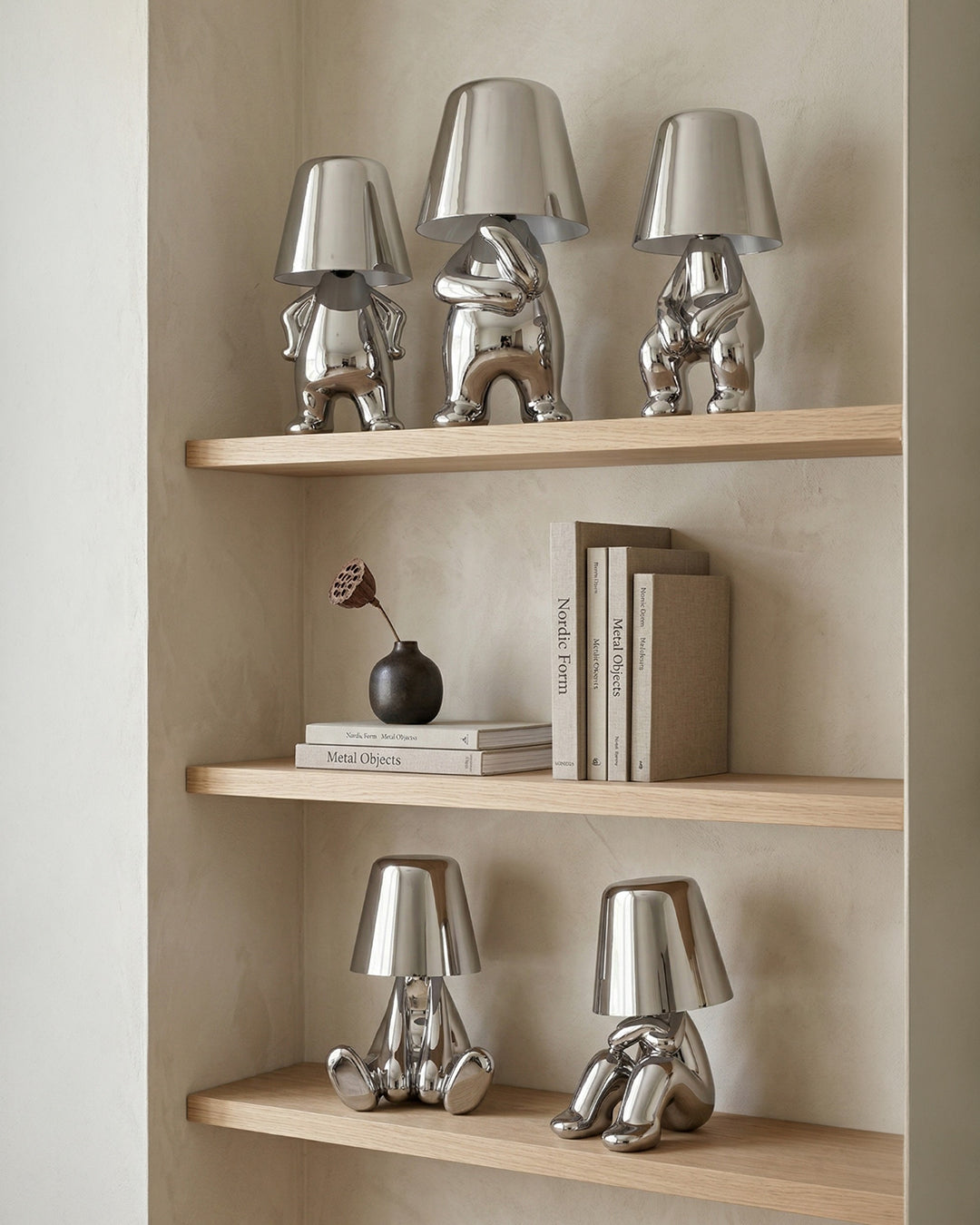 Metalen Tafellamp Sculptuur Figuur Sfeerlicht Touch Dimbaar LED Nachtlampje Goud Zilver Modern Design Decoratief | Sansoti