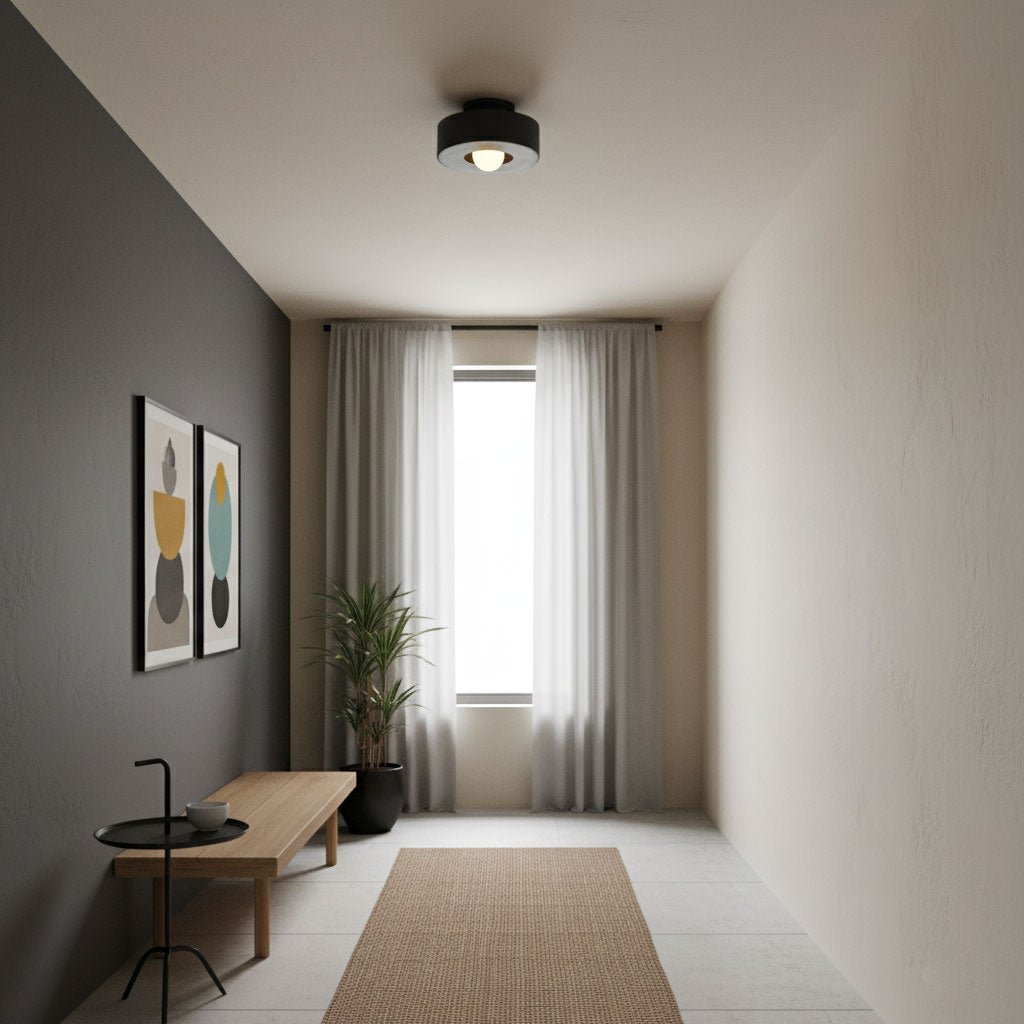 Plafondlamp Simon met Gestapelde Cilindervormen Hars Beschikbaar in Rood Groen Zwart E26 E27 Fitting Ø30×15cm Minimalistisch Design Geometrisch Sculptuur Verlichtingselement | Sansoti