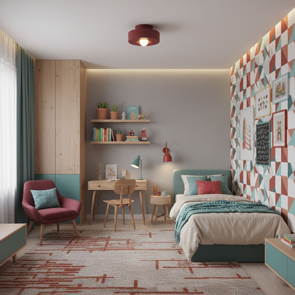 Plafondlamp Simon met Gestapelde Cilindervormen Hars Beschikbaar in Rood Groen Zwart E26 E27 Fitting Ø30×15cm Minimalistisch Design Geometrisch Sculptuur Verlichtingselement | Sansoti