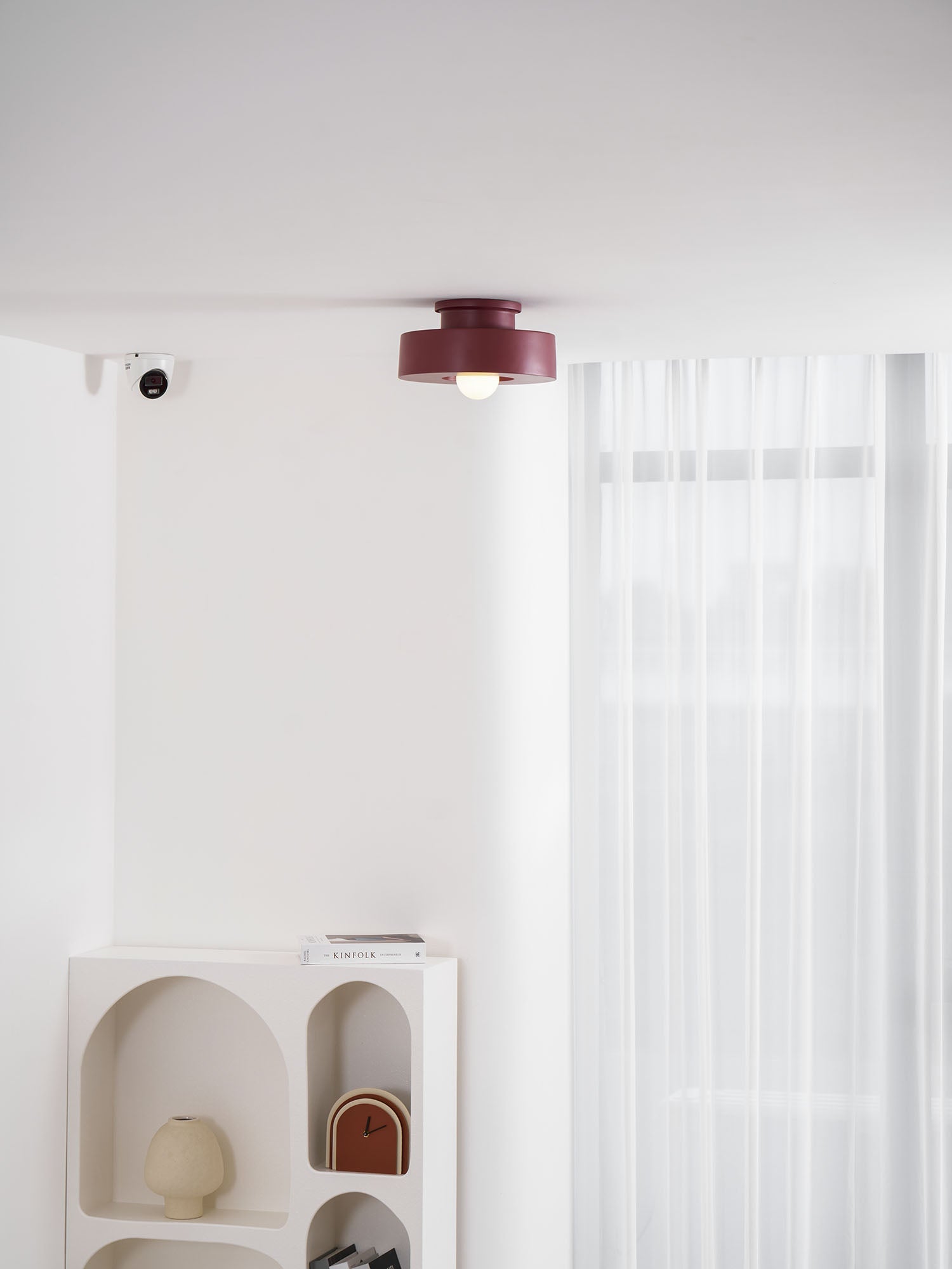 Plafondlamp Simon met Gestapelde Cilindervormen Hars Beschikbaar in Rood Groen Zwart E26 E27 Fitting Ø30×15cm Minimalistisch Design Geometrisch Sculptuur Verlichtingselement | Sansoti