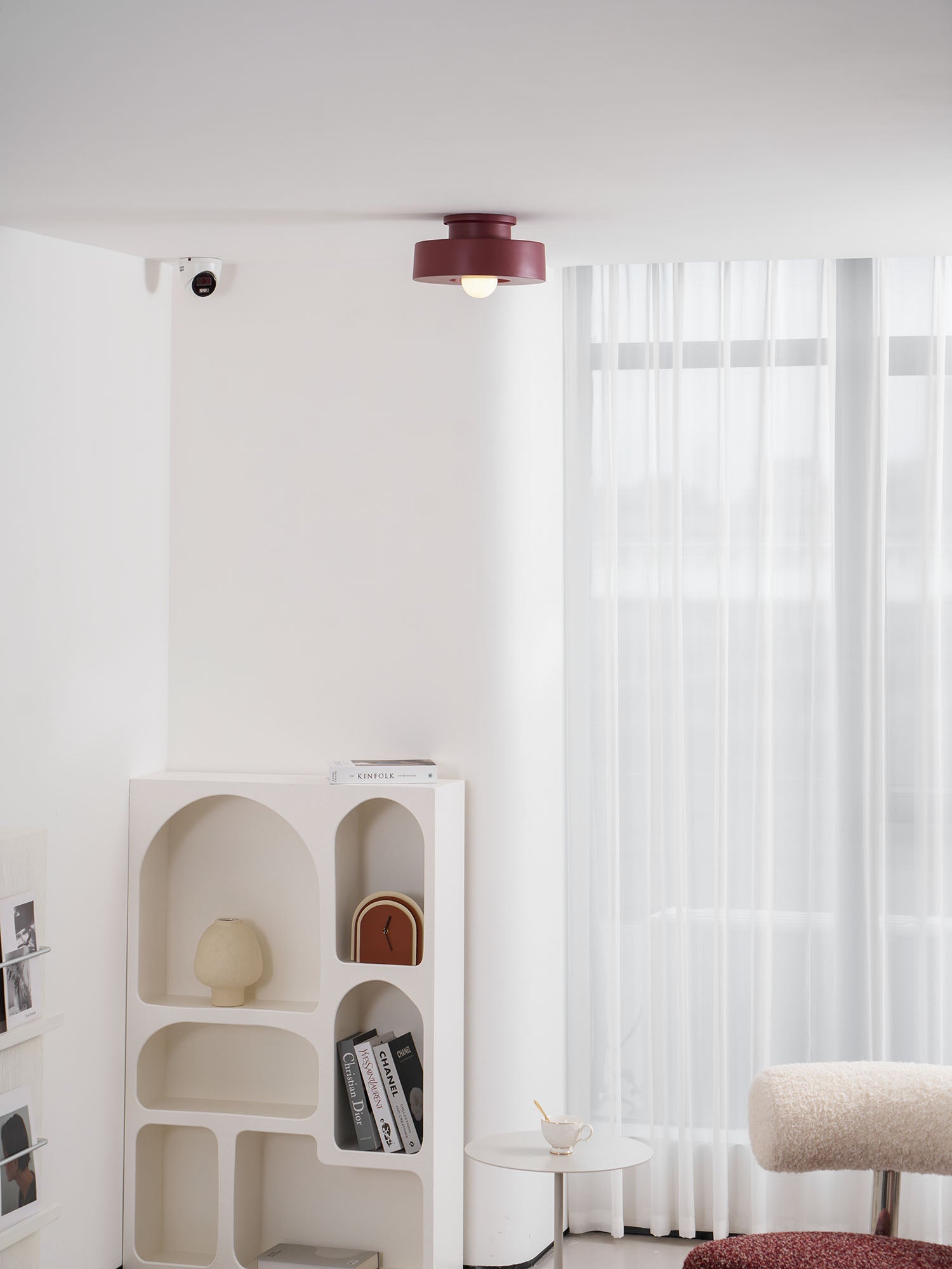 Plafondlamp Simon met Gestapelde Cilindervormen Hars Beschikbaar in Rood Groen Zwart E26 E27 Fitting Ø30×15cm Minimalistisch Design Geometrisch Sculptuur Verlichtingselement | Sansoti