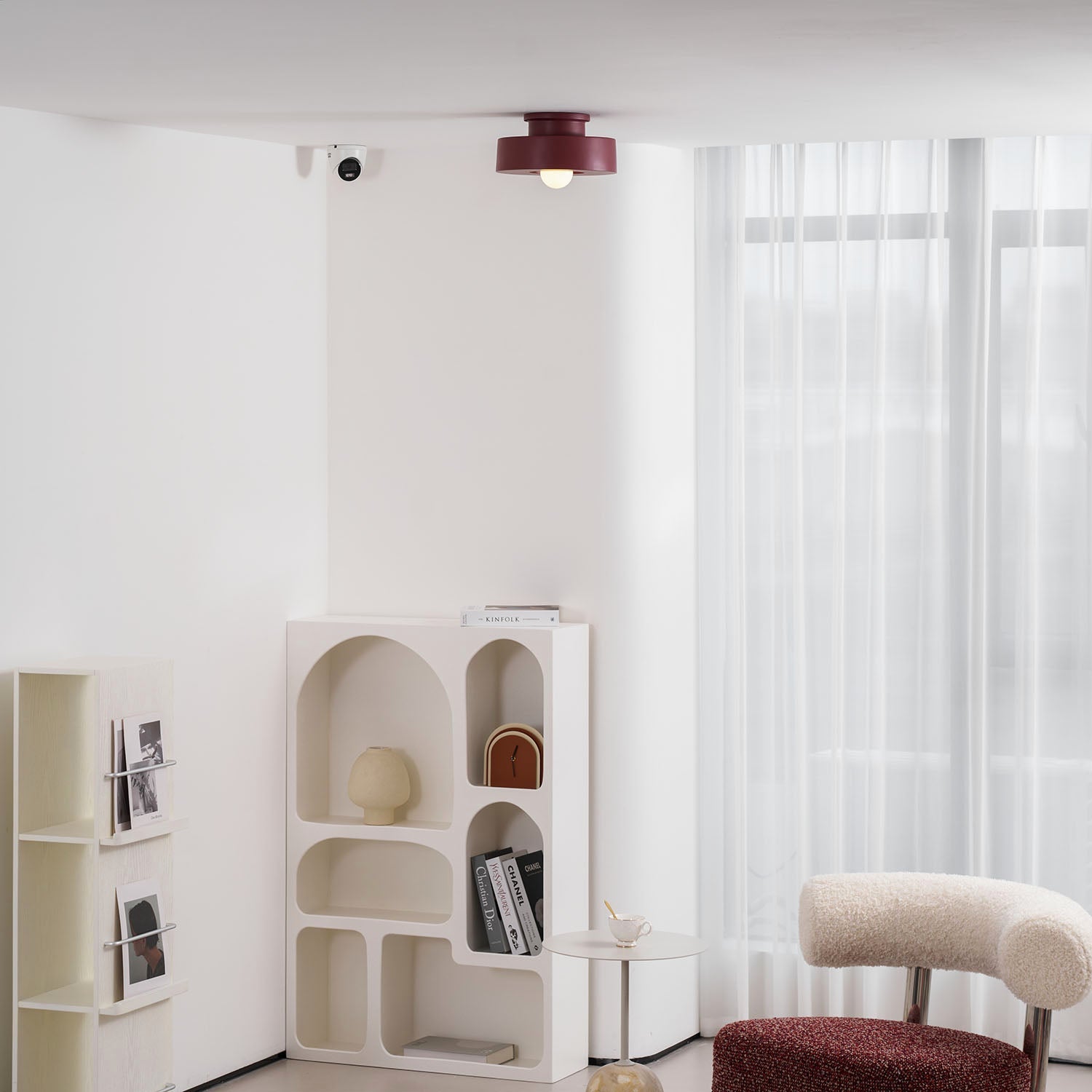 Plafondlamp Simon met Gestapelde Cilindervormen Hars Beschikbaar in Rood Groen Zwart E26 E27 Fitting Ø30×15cm Minimalistisch Design Geometrisch Sculptuur Verlichtingselement | Sansoti