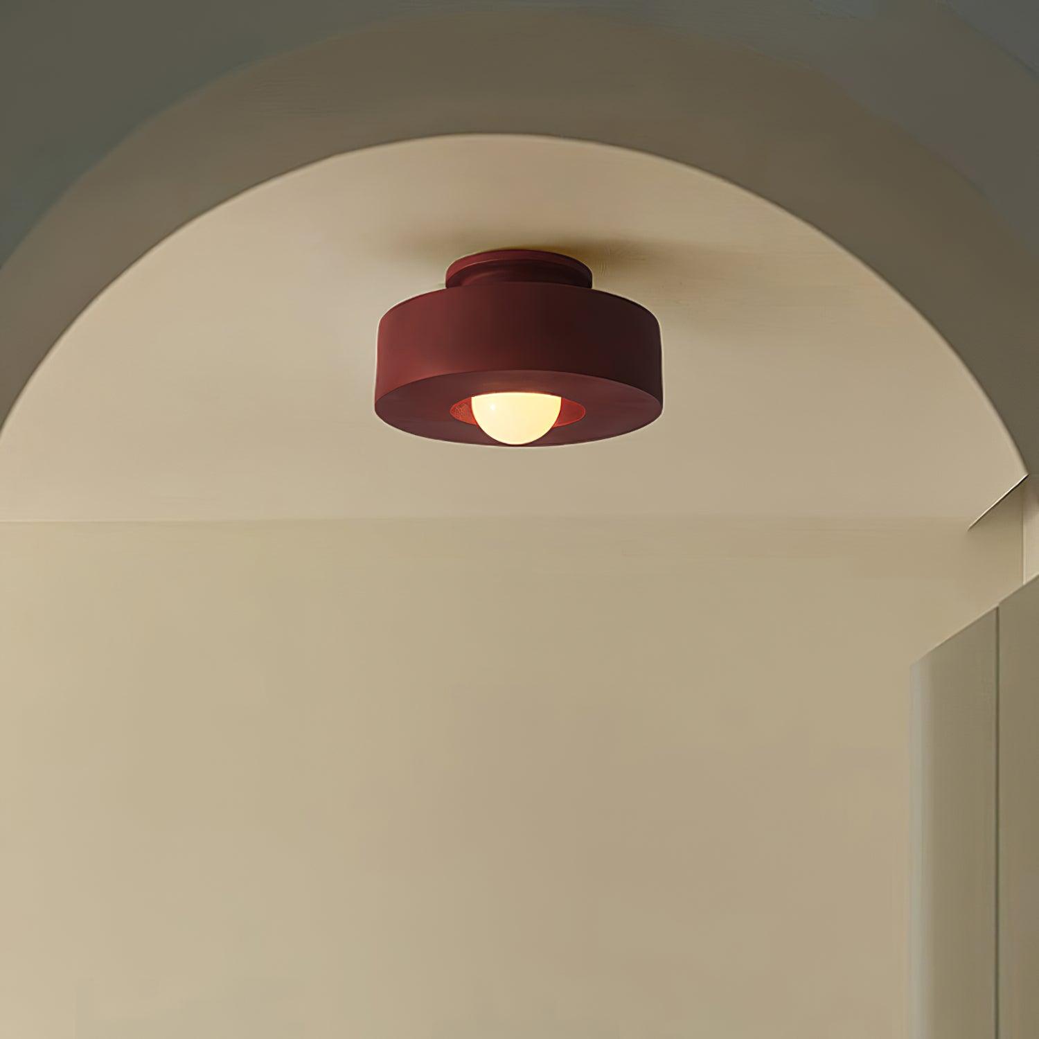 Plafondlamp Simon met Gestapelde Cilindervormen Hars Beschikbaar in Rood Groen Zwart E26 E27 Fitting Ø30×15cm Minimalistisch Design Geometrisch Sculptuur Verlichtingselement | Sansoti