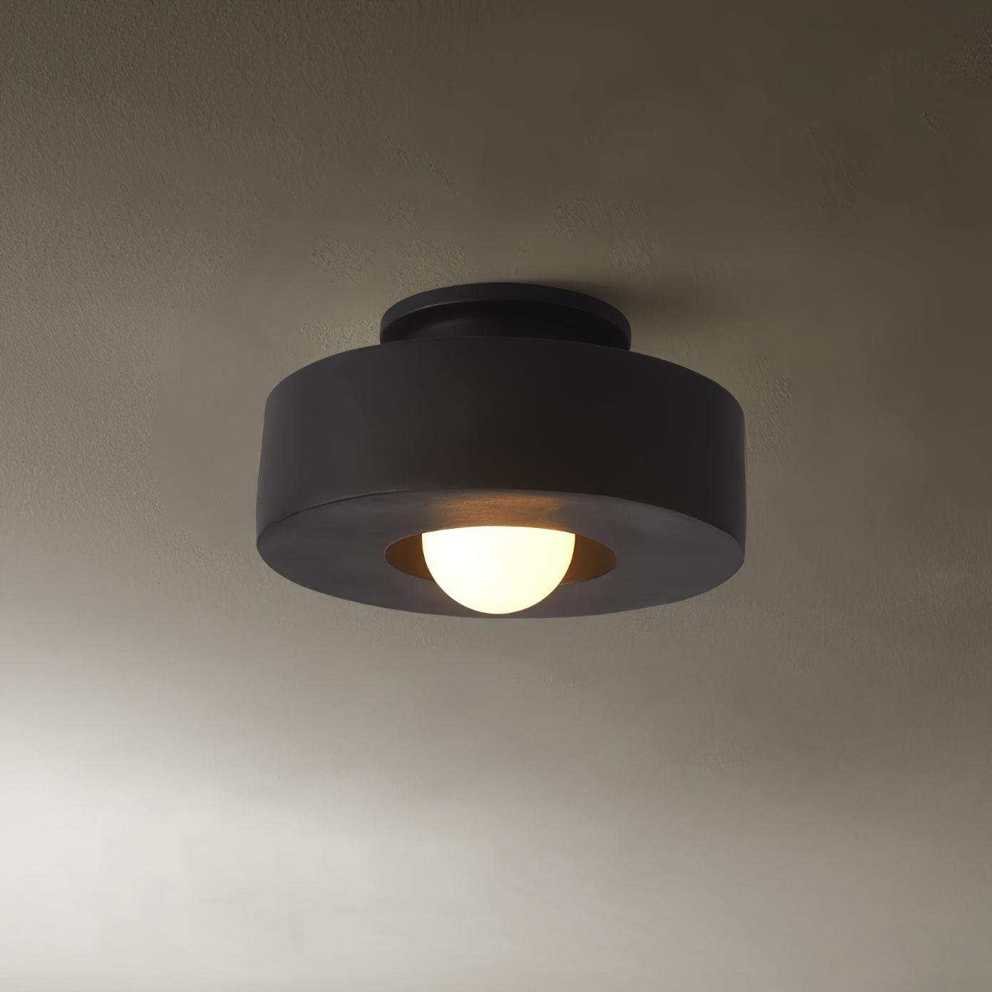 Plafondlamp Simon met Gestapelde Cilindervormen Hars Beschikbaar in Rood Groen Zwart E26 E27 Fitting Ø30×15cm Minimalistisch Design Geometrisch Sculptuur Verlichtingselement | Sansoti
