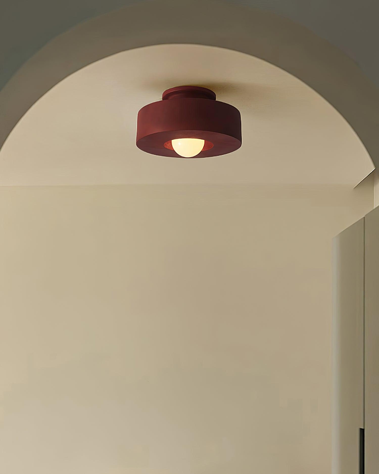 Plafondlamp Simon met Gestapelde Cilindervormen Hars Beschikbaar in Rood Groen Zwart E26 E27 Fitting Ø30×15cm Minimalistisch Design Geometrisch Sculptuur Verlichtingselement | Sansoti