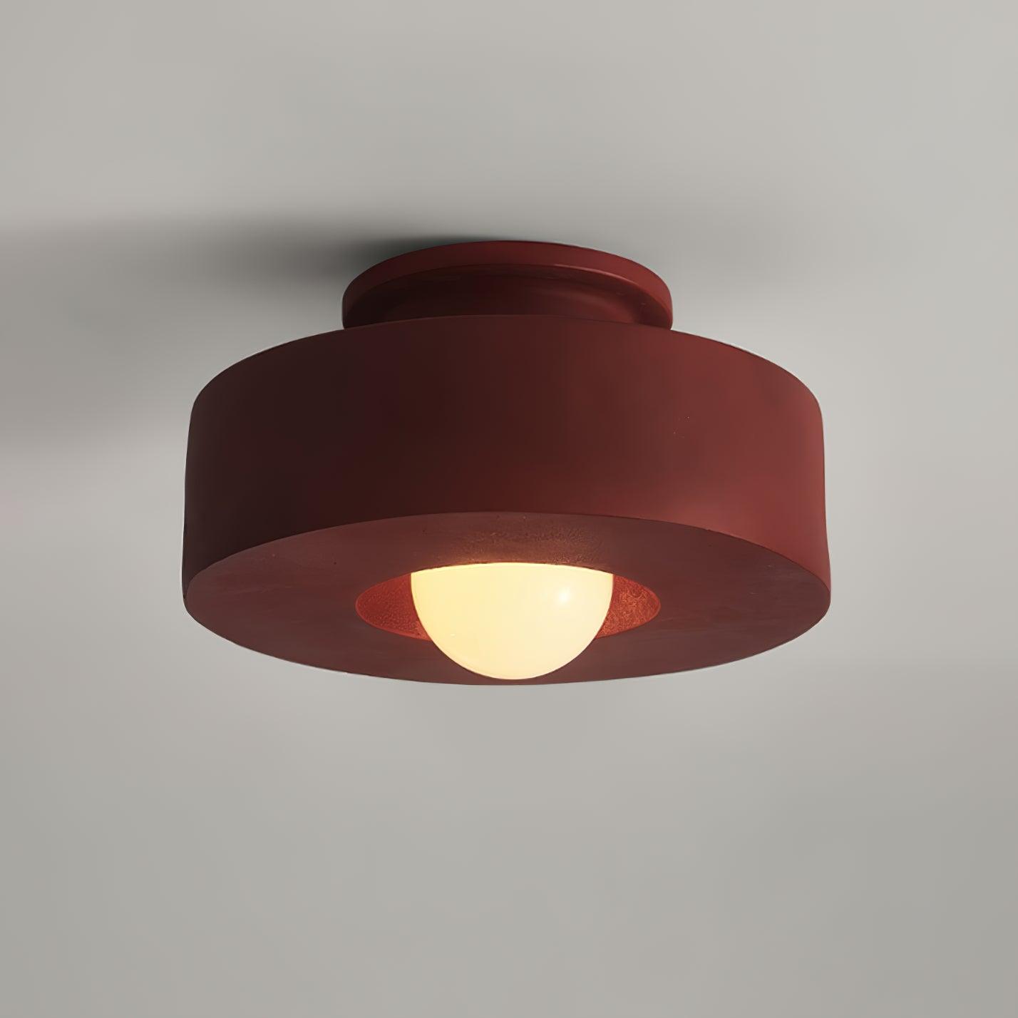 Plafondlamp Simon met Gestapelde Cilindervormen Hars Beschikbaar in Rood Groen Zwart E26 E27 Fitting Ø30×15cm Minimalistisch Design Geometrisch Sculptuur Verlichtingselement | Sansoti