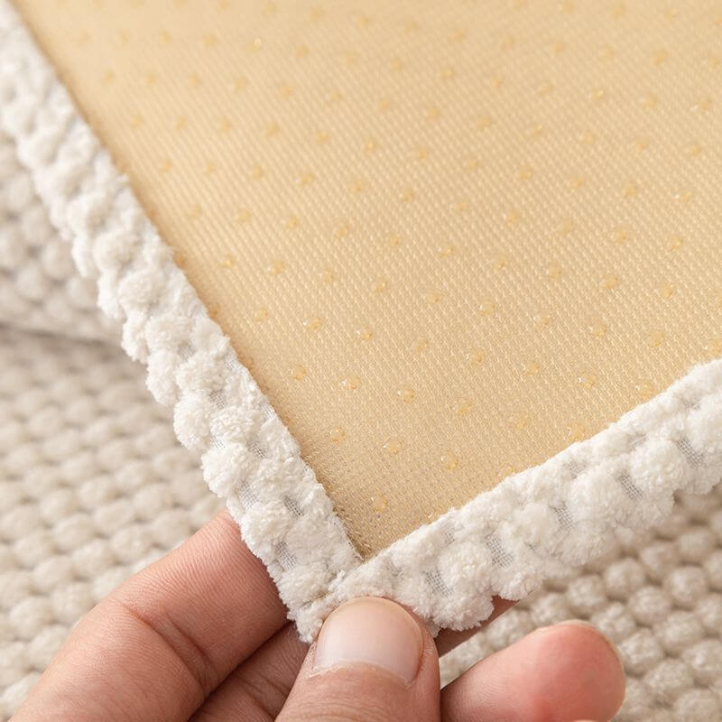 Sofabezug Plüsch-Sitzmöbelschutz Anti-Rutsch-Möbelschutz für Sofa Sessel Wohnzimmer Grau Beige | Sansoti