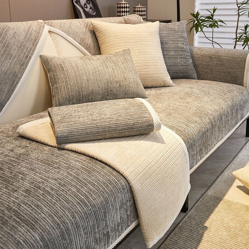 Chenille Sofa Cover Water-Repellent Anti-Slip for Sofa Armchair Corner Sofa Furniture Protection Washable Stretch | Sansoti