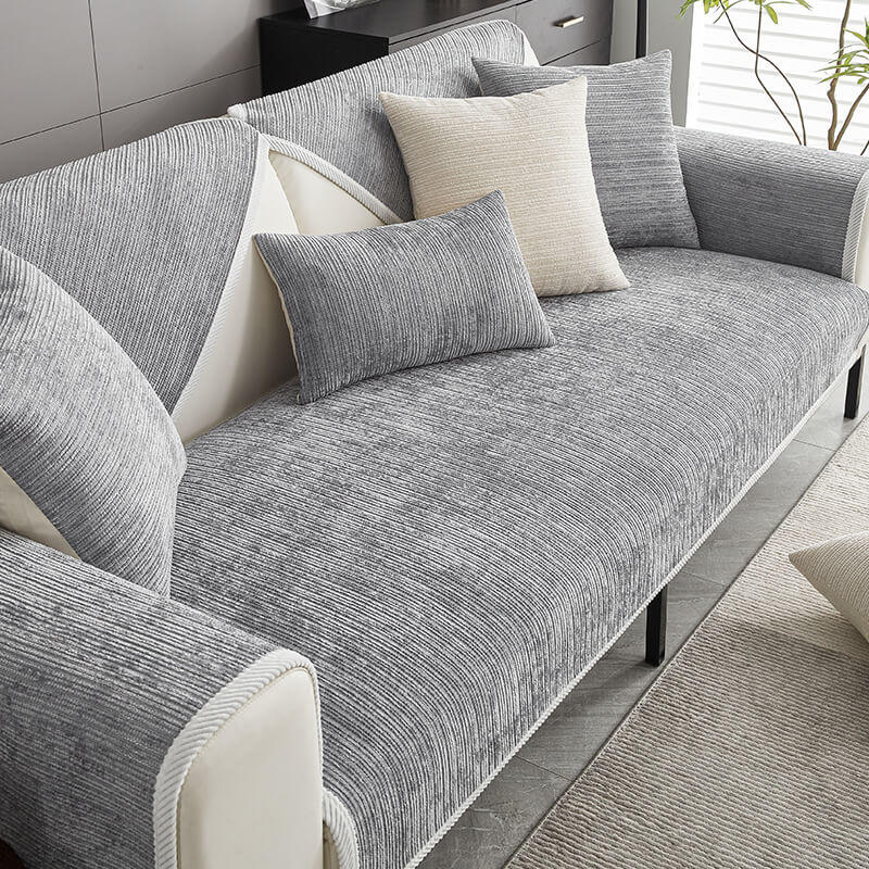 Chenille Sofa Cover Water-Repellent Anti-Slip for Sofa Armchair Corner Sofa Furniture Protection Washable Stretch | Sansoti