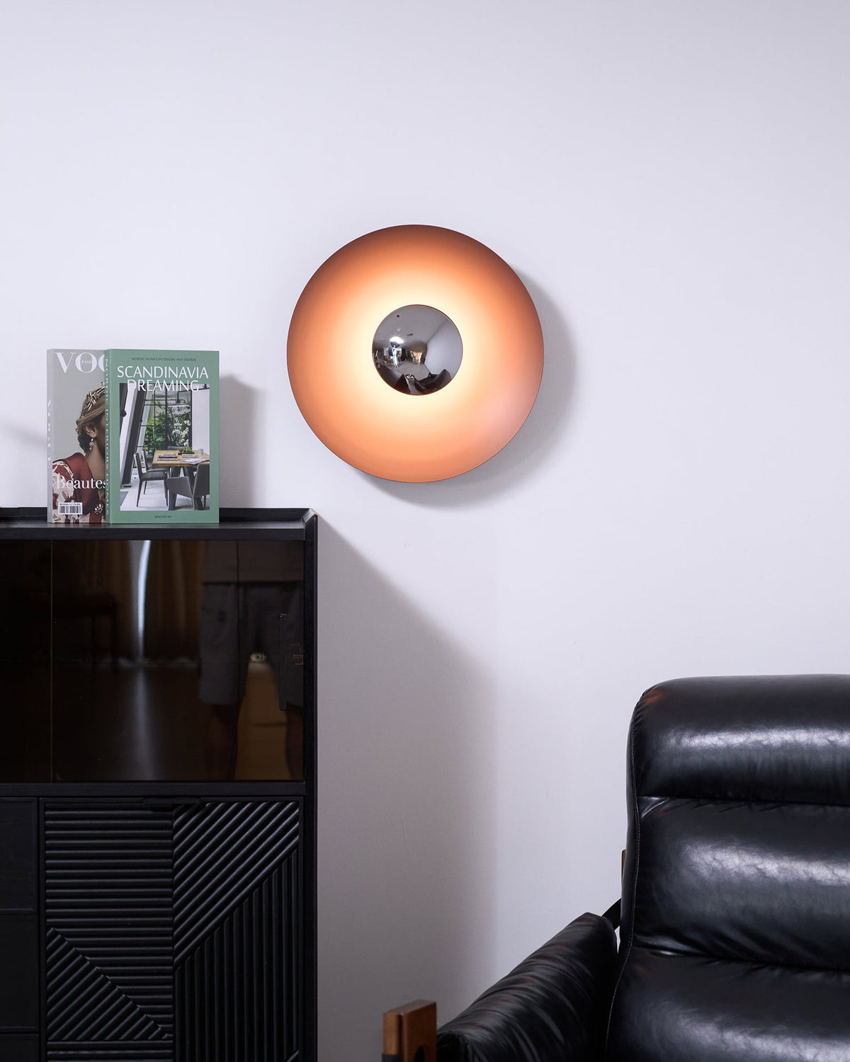 Round LED Wall Light Eclipse Metal Ceiling Light Modern Minimalist Lighting Living Room Bedroom | Sansoti