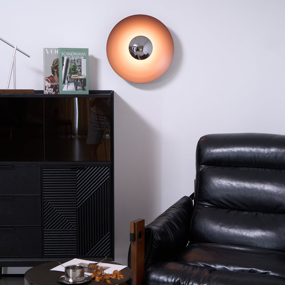 Round LED Wall Light Eclipse Metal Ceiling Light Modern Minimalist Lighting Living Room Bedroom | Sansoti