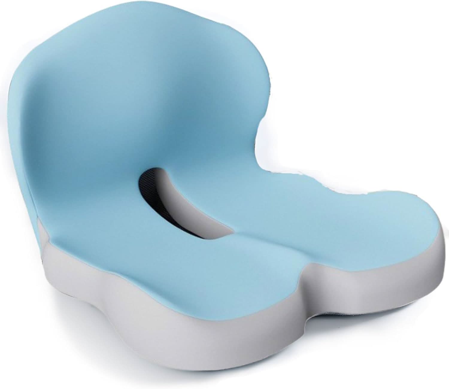 ErgoComfort Zitkussen Memory Foam Ergonomisch Drukverlagend Antislip | Bureaustoel Auto Thuiswerken Rugpijn Steunkussen Zitkussens | Sansoti