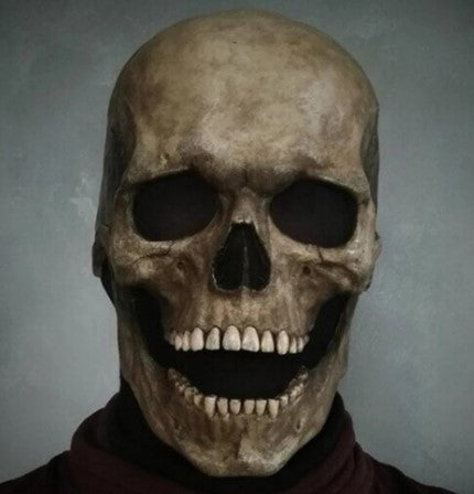 Realistic Skull Mask Latex Unisex Gray White Halloween Party Mask Full Skull Horror Costume | Sansoti