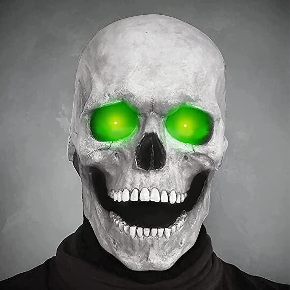 Realistic Skull Mask Latex Unisex Gray White Halloween Party Mask Full Skull Horror Costume | Sansoti