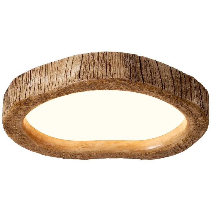 LED Ceiling Light with Wood-Look Resin, Warm Light, Rustic Scandinavian Ambient Lighting for Living Room and Bedroom | Sansoti