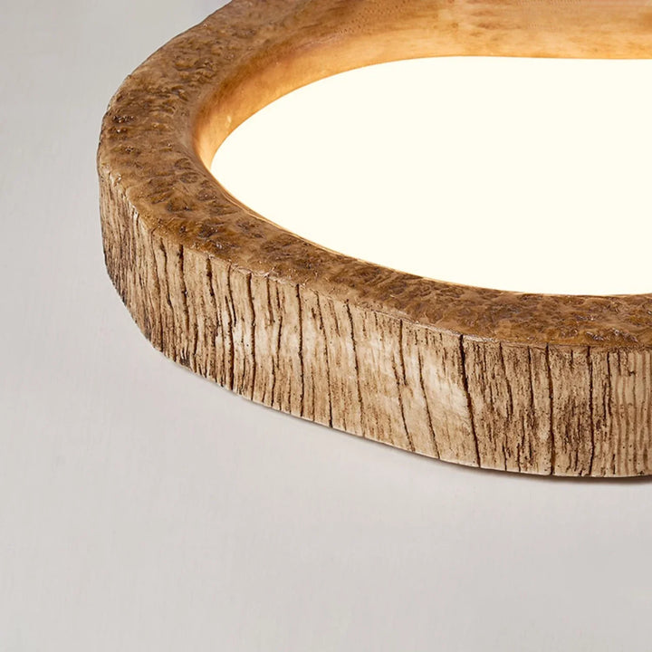 LED Ceiling Light with Wood-Look Resin, Warm Light, Rustic Scandinavian Ambient Lighting for Living Room and Bedroom | Sansoti