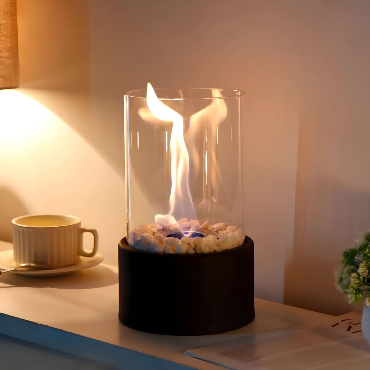 Cheminée de Table Bioéthanol Sans Fumée Verre Moderne Ambiance Intérieur Extérieur | Restfield