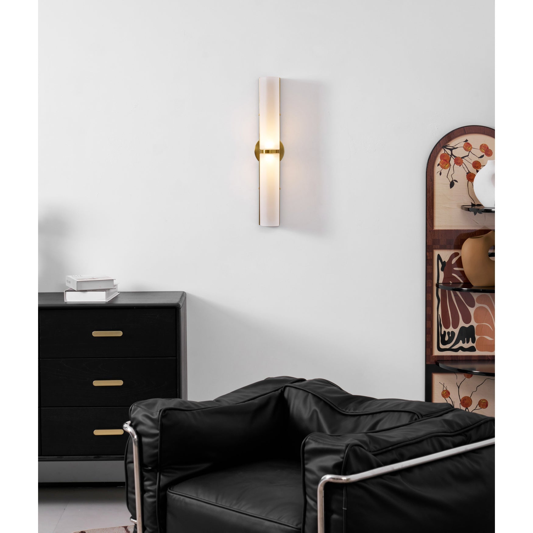 Smalle Buis Wandlamp met Glazen Kap – Moderne Wandverlichting voor Hal en Woonkamer | Sansoti