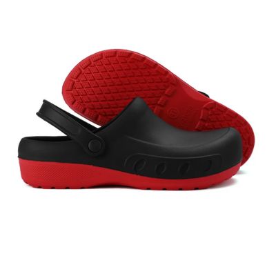 Non-Slip Kitchen Work Shoes, Black Red Blue, Comfortable Waterproof Professional Footwear for Catering and Home Cooks | Sansoti