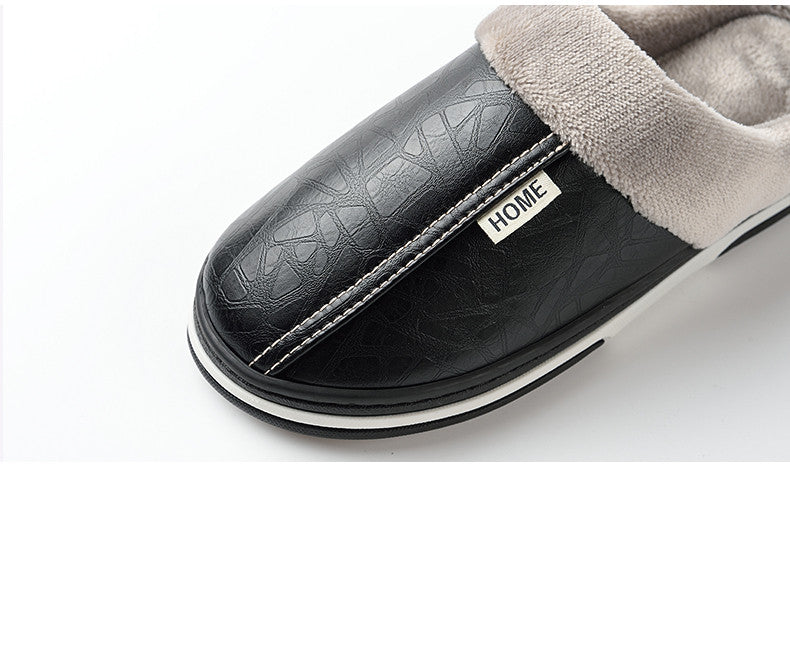 Warme Winterpantoffels Unisex Waterdicht PU Leer Antislip Memory Foam Binnenschoenen Heren Dames Comfort | Sansoti