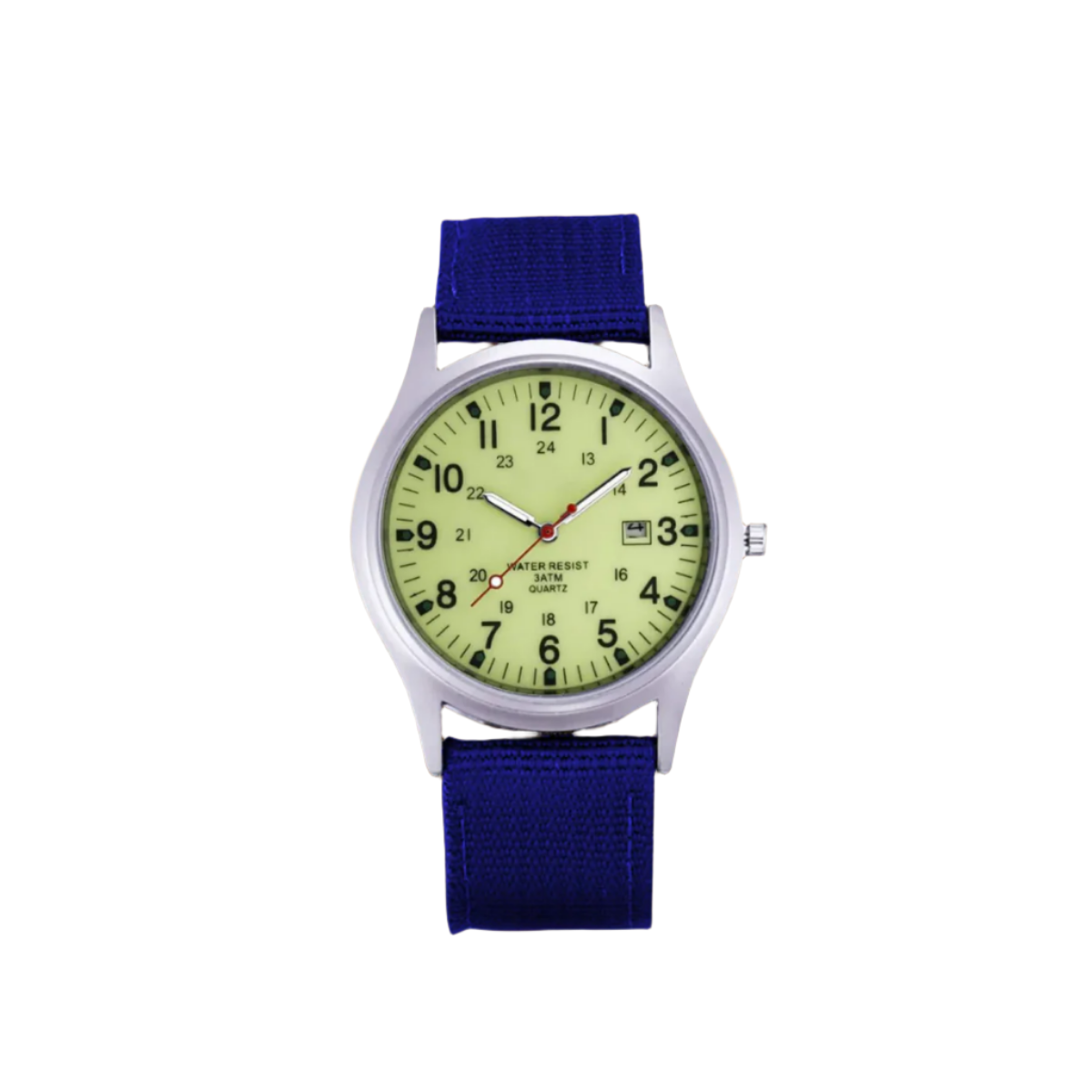 Feldarmbanduhr mit Textilarmband - 24-Stunden-Anzeige - Datumsanzeige - für den täglichen Gebrauch - Outdoor-Uhr für Herren | Sansoti