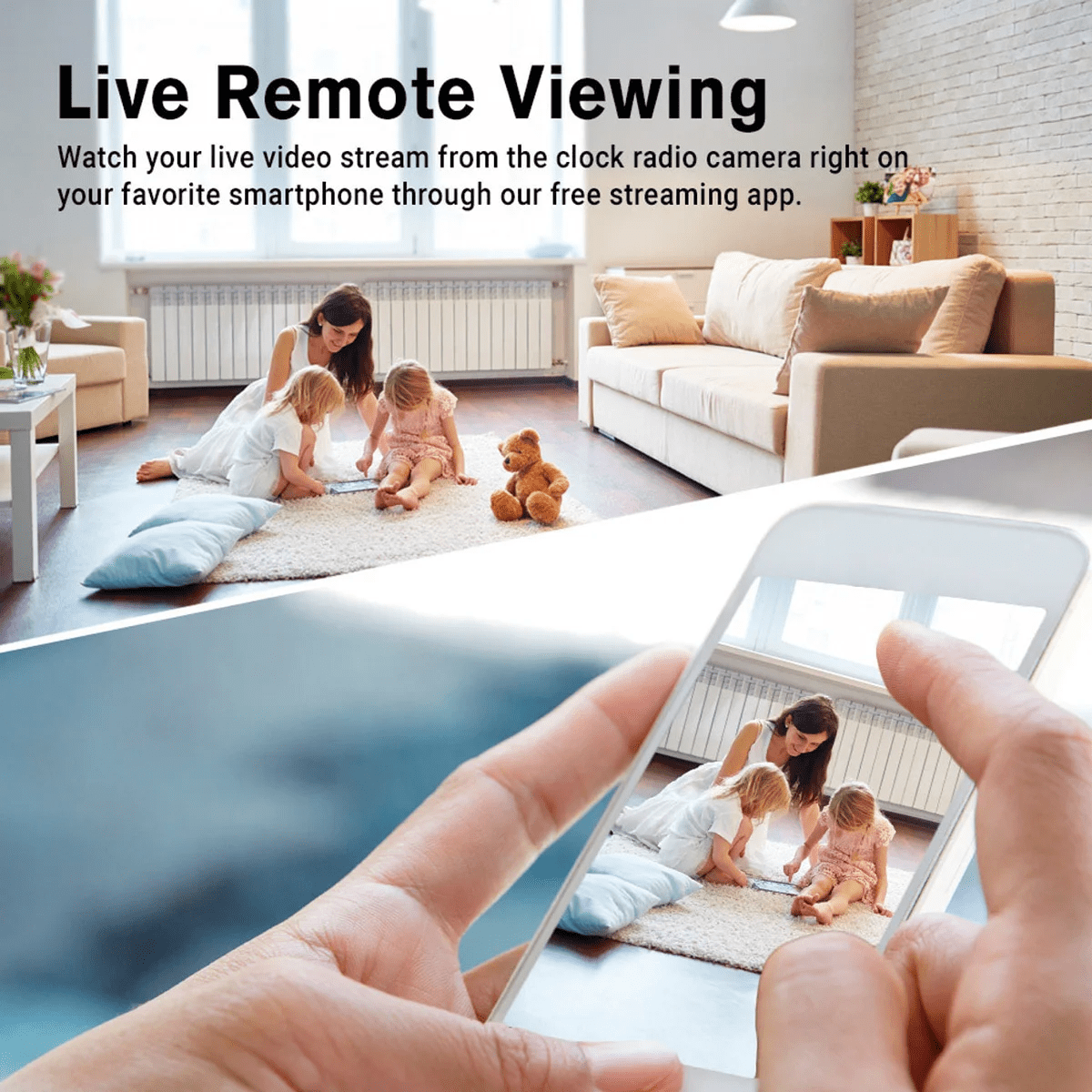 Kamera bezpieczeństwa 1080P z wykrywaniem ruchu, Wi-Fi, transmisją na żywo, dyskretnym ładowaniem USB do monitoringu domu | Sansoti
