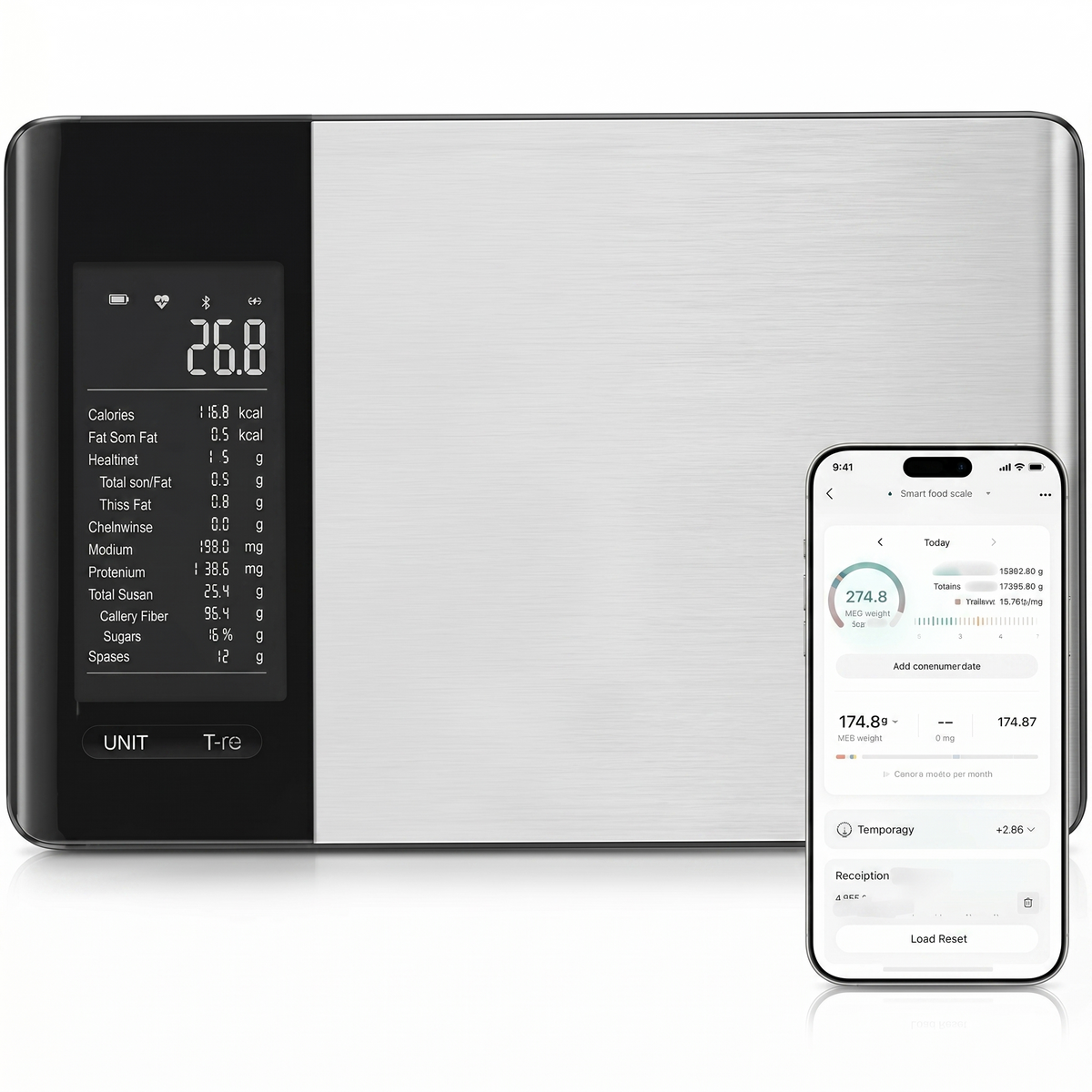 Digital Kitchen Scale with Nutritional Value App and Macro Tracker for Healthy Cooking and Portion Control | Sansoti