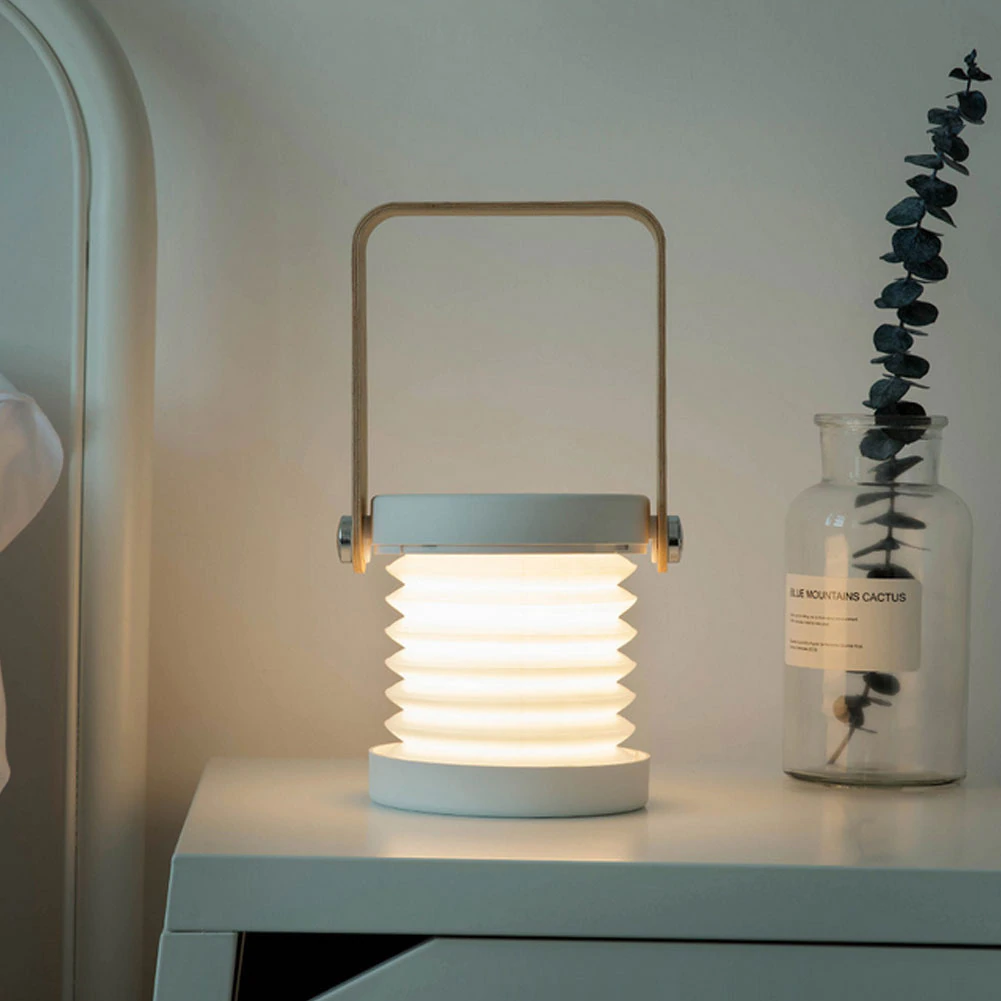 Tafellamp hout LED oplaadbaar dimbaar wit bureau nachtlamp Scandinavisch design verstelbare lamp draadloos USB | Sansoti