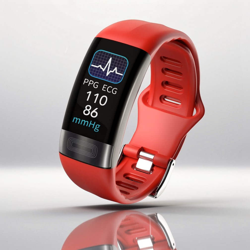 Smartwatch met EKG Hartslag Bloeddruk Slaaptracking Zwart Blauw Rood Gezondheidsmonitor Fitness Tracker Vitaro | Sansoti