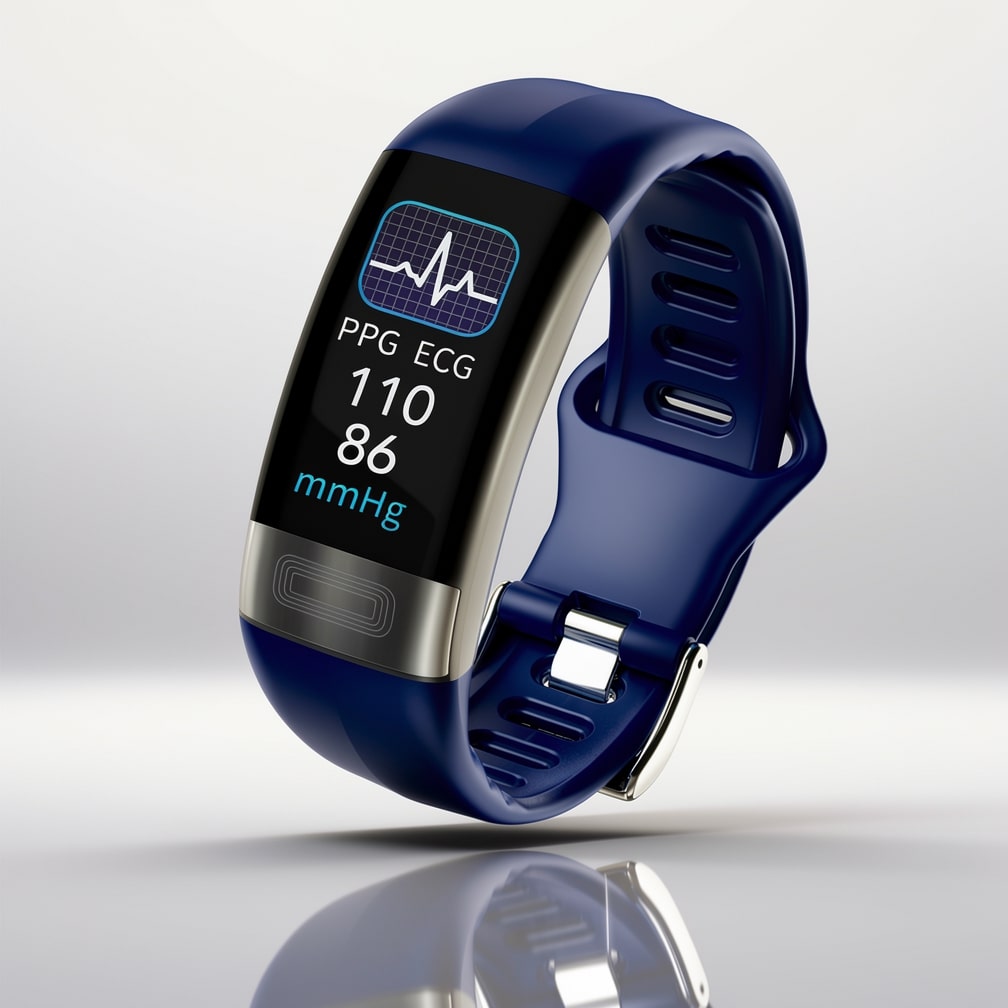 Smartwatch met EKG Hartslag Bloeddruk Slaaptracking Zwart Blauw Rood Gezondheidsmonitor Fitness Tracker Vitaro | Sansoti