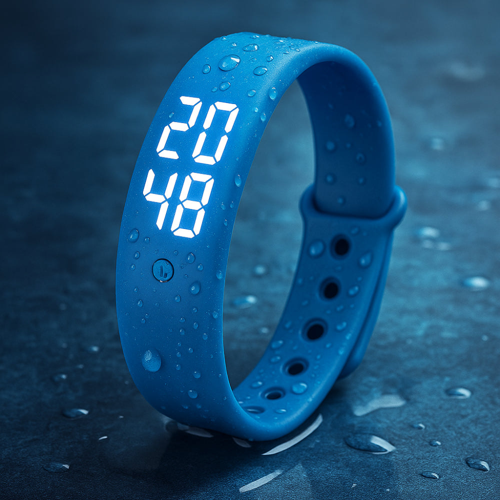 Digitaal Sporthorloge Waterdicht Siliconen Fitnesshorloge met Trillingsalarm en Temperatuurmeting | Sansoti