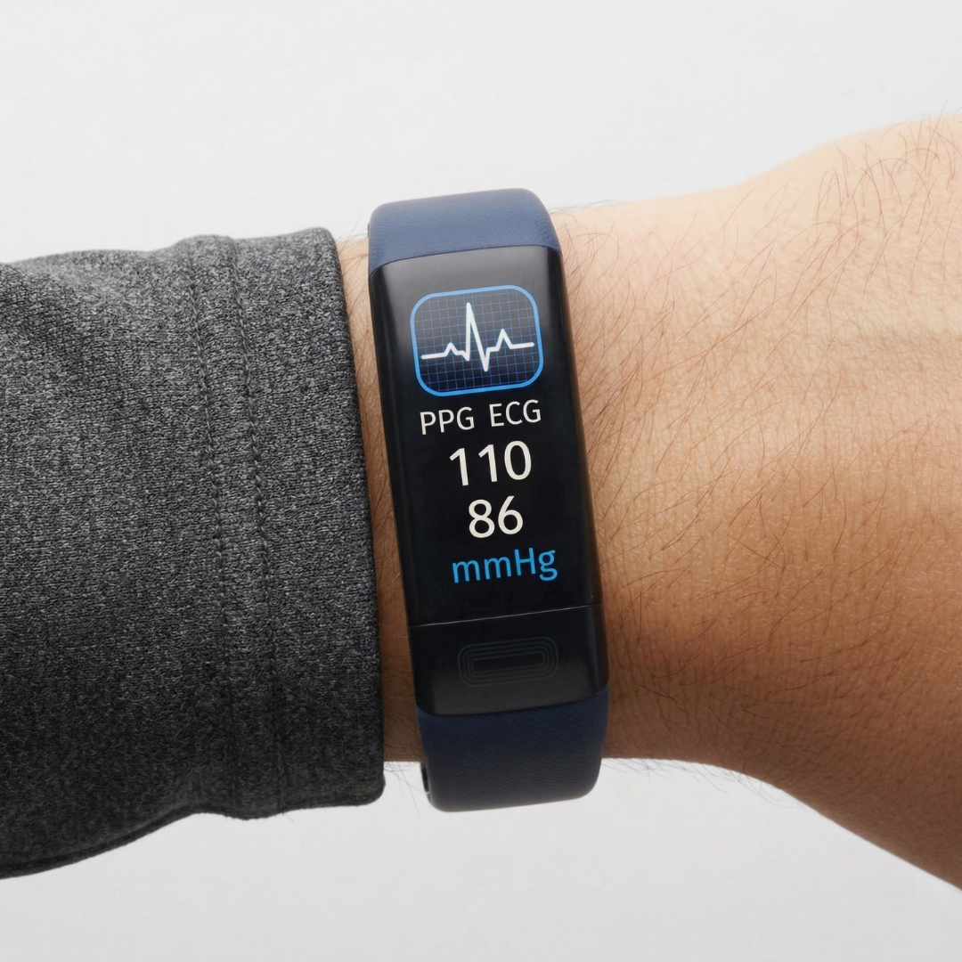 Smartwatch met ECG, Bloeddruk- & Slaaptracking – Gezondheidsmonitor met Continue Hartfrequentiemeting | Sansoti