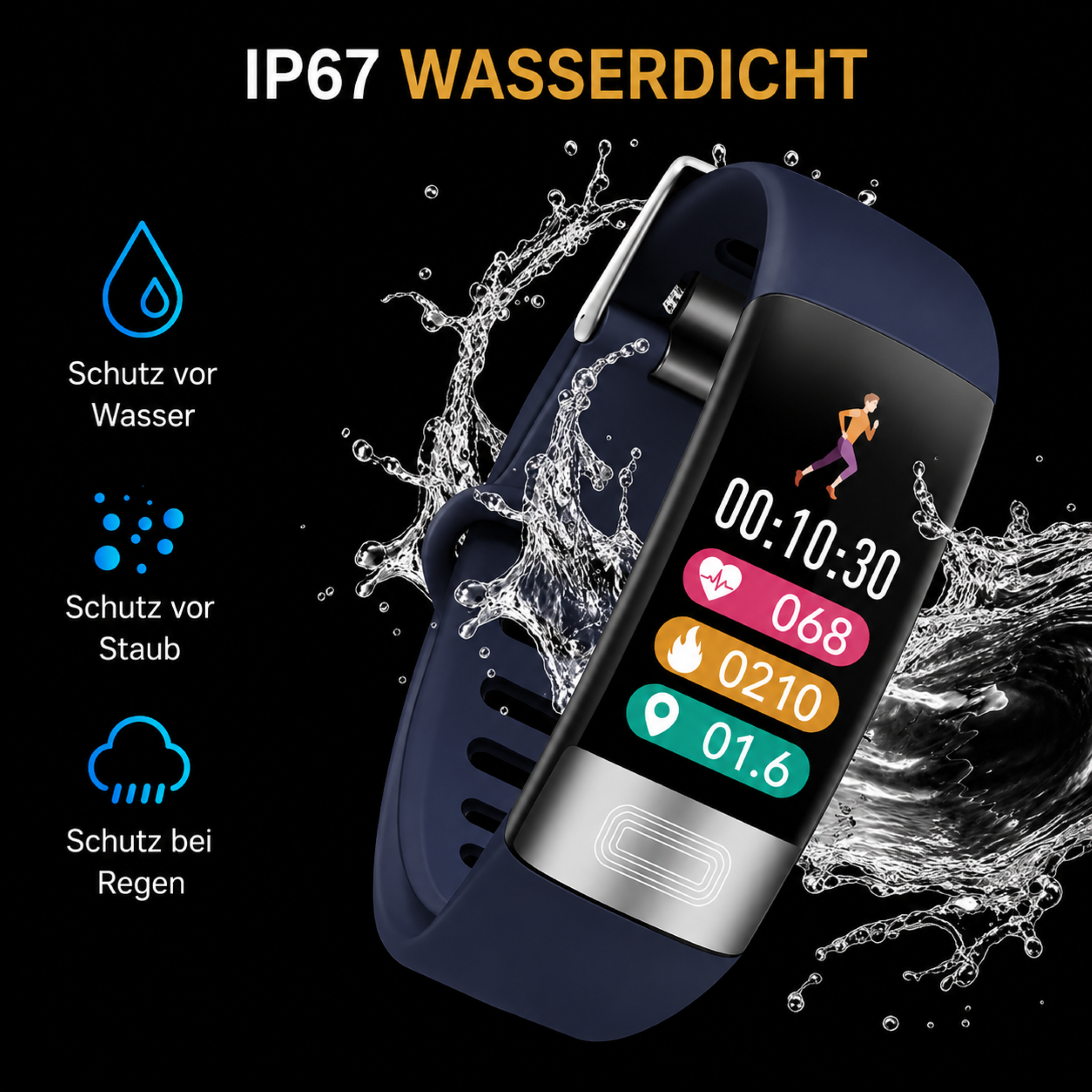 Smartwatch met ECG, Bloeddruk- & Slaaptracking – Gezondheidsmonitor met Continue Hartfrequentiemeting | Sansoti