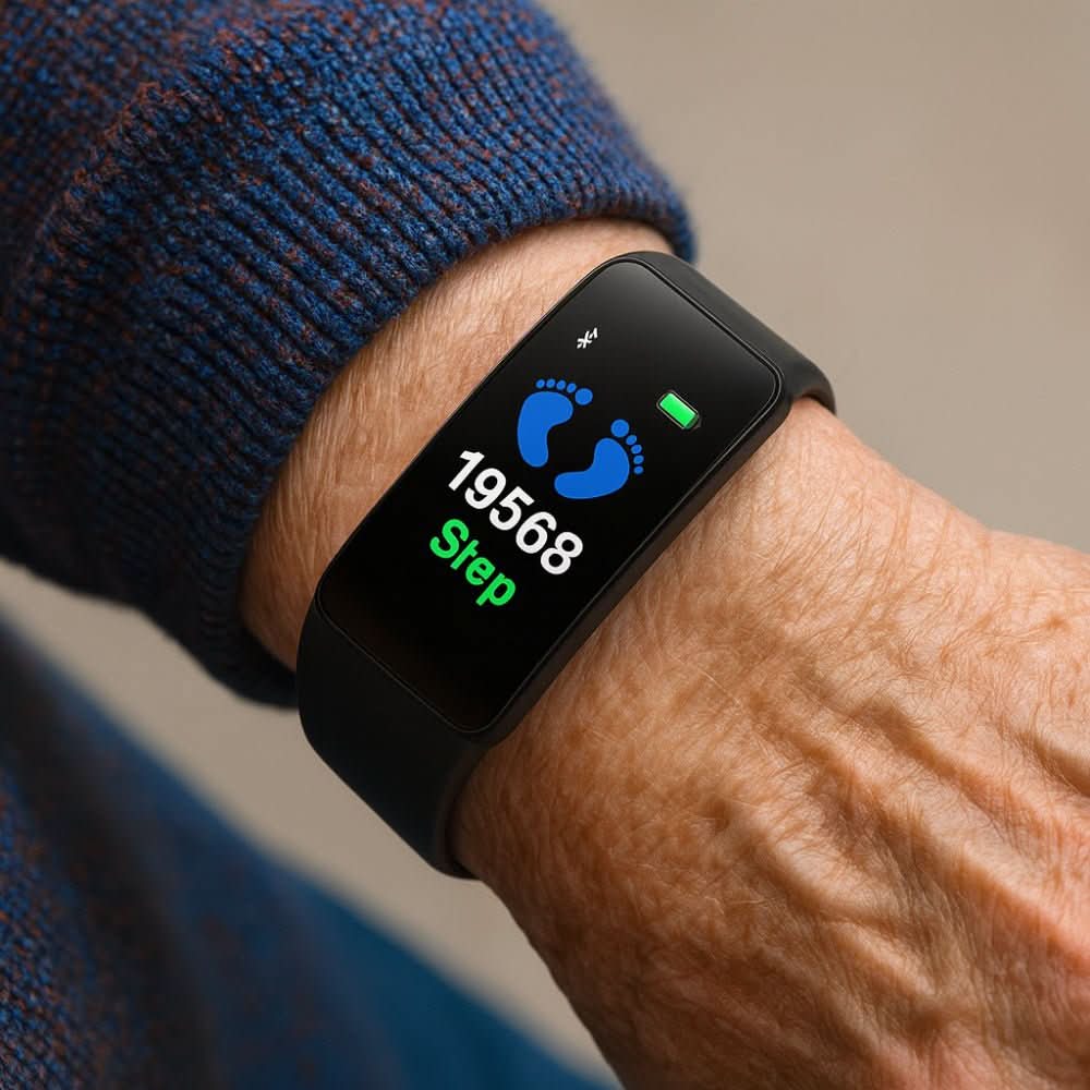Smartwatch dla seniorów z pomiarem parametrów zdrowotnych Monitorowaniem tętna Licznikiem kroków Funkcjami bezpieczeństwa Do codziennego użytku | Sansoti