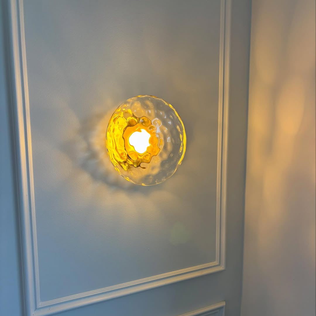 Wandlamp Glas Rond Scandinavisch LED 5W Zwart Goud 20cm Design | Sansoti