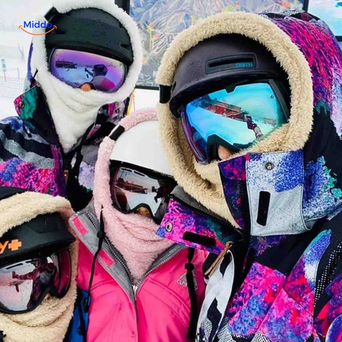 Multifunktionale thermische Wintermütze Fleece-Hood verstellbar Unisex für Outdoor-Skifahren Wandern Sport | Sansoti
