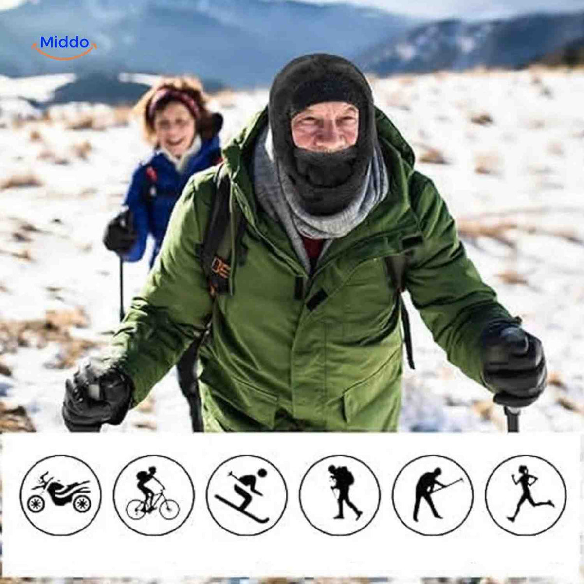 Multifunktionale thermische Wintermütze Fleece-Hood verstellbar Unisex für Outdoor-Skifahren Wandern Sport | Sansoti